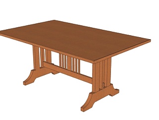 欧式<em>实木餐桌</em>su模型