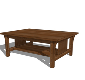 中式实木茶几su模型
