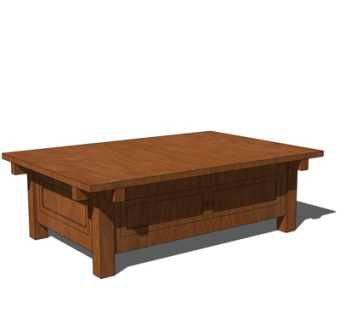 中式实木茶几su模型