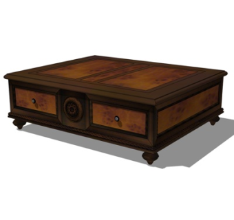 中式实木茶几su模型