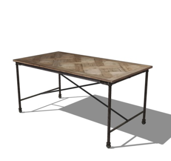 现代实木餐桌su模型