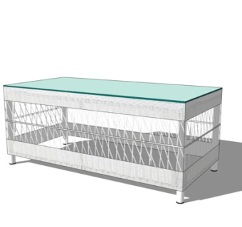 现代玻璃茶几su模型