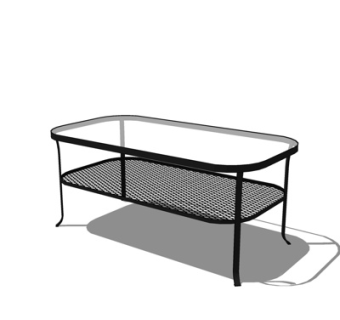 现代玻璃茶几su模型