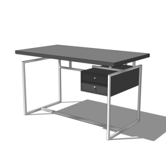 现代铁艺书桌su模型