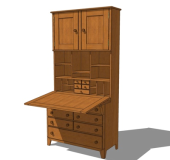 欧式实木衣柜su模型