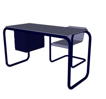 现代实木书桌su模型