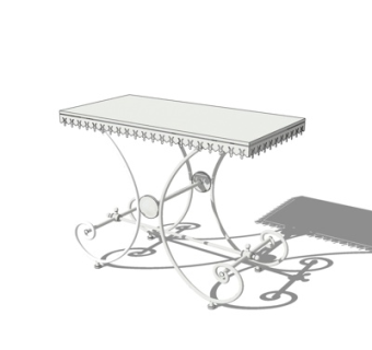 欧式铁艺边几su模型