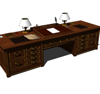 欧式古典书桌su模型