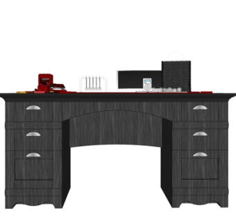 欧式实木书桌su模型