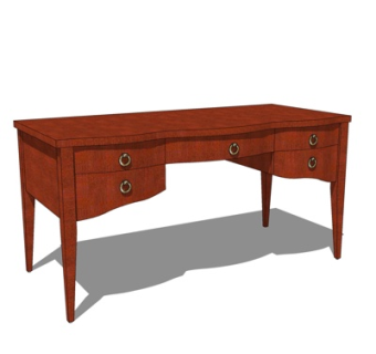 欧式实木书桌su模型