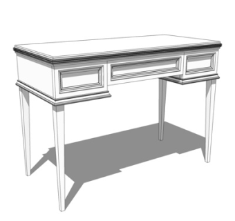 欧式实木书桌su模型