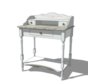 欧式实木书桌su模型