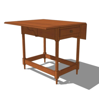 现代实木书桌su模型
