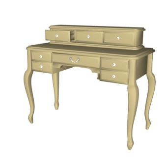 欧式实木书桌su模型