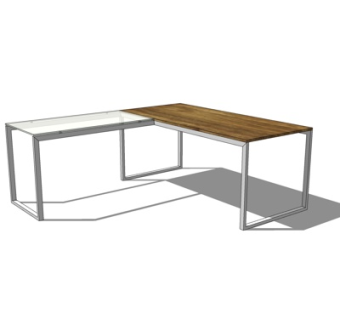 现代实木餐桌su模型