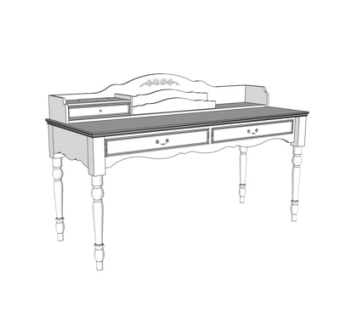 欧式实木书桌su模型