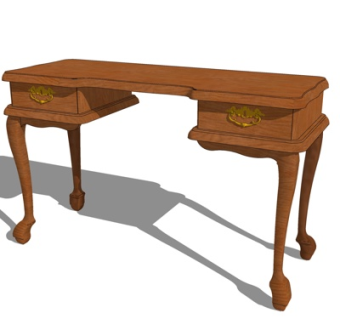 欧式实木书桌su模型