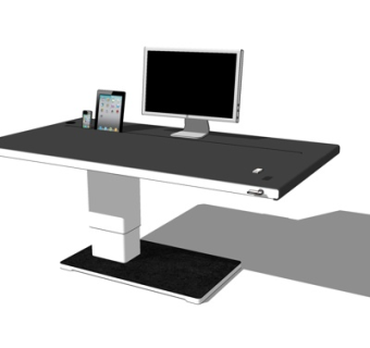 现代电脑桌su模型