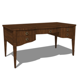 欧式实木书桌su模型