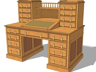 欧式古典书桌su模型