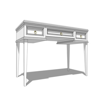 欧式实木书桌su模型