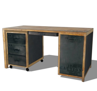 工业风实木书桌su模型