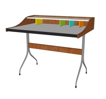 简欧实木书桌su模型