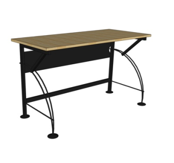 现代实木书桌su模型