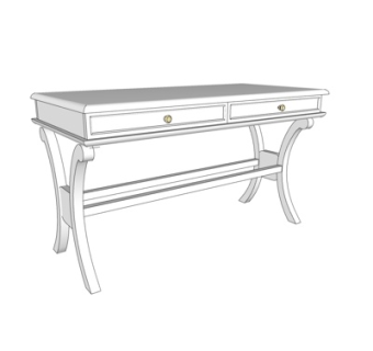 欧式实木书桌su模型