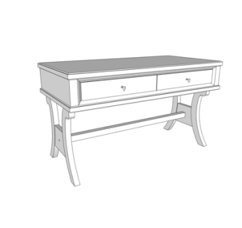 现代实木书桌su模型