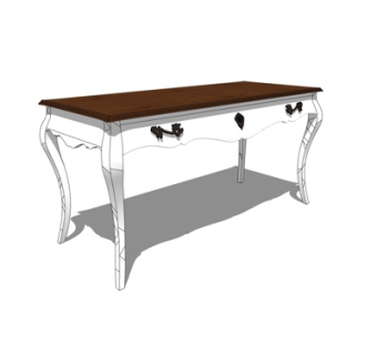 简欧实木端景台su模型