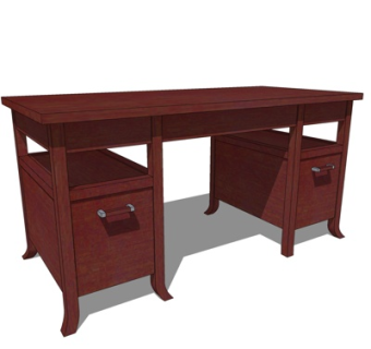 欧式实木书桌su模型