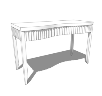 简欧实木书桌su模型