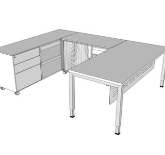 现代实木橱柜su模型