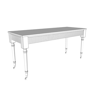 简欧实木书桌su模型