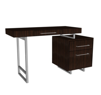 现代实木书桌su模型