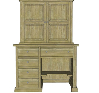 欧式实木书桌su模型