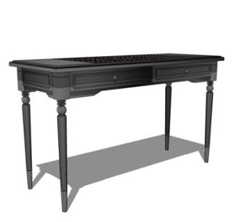 简欧实木书桌su模型