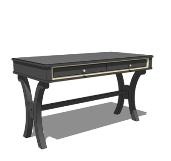 简欧实木书桌su模型