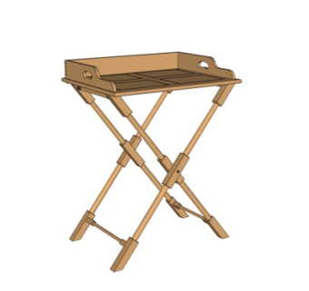 现代实木边几su模型