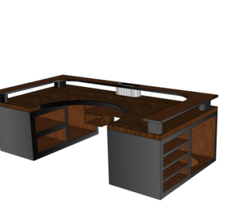 现代实木边柜su模型