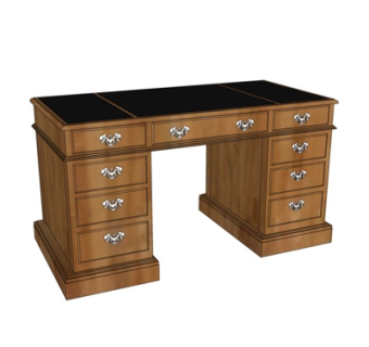 欧式实木书桌su模型