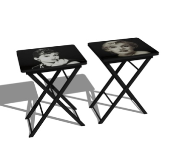 现代实木餐桌su模型