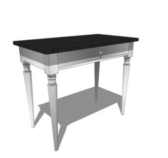 美式实木书桌su模型