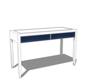 现代实木书桌su模型