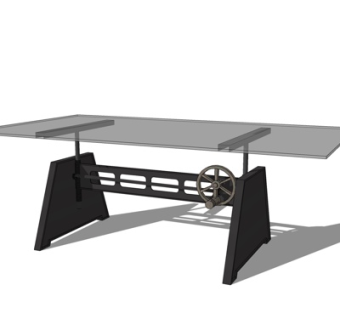 工业风茶几su模型