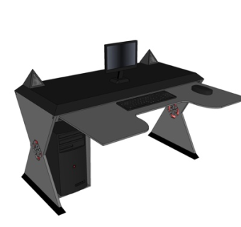 现代电脑桌su模型