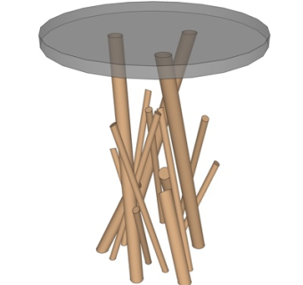 现代圆形茶几su模型