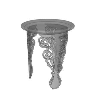 欧式圆形茶几su模型