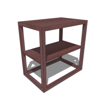 现代实木方几边几su模型